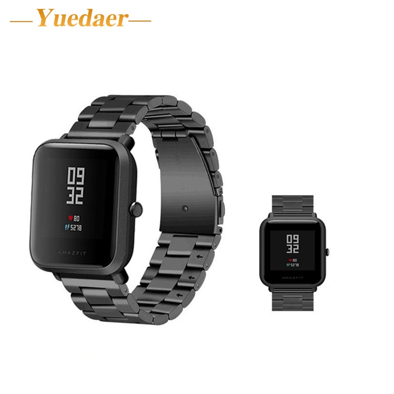 xiaomi huami amazfit スマートウォッチ ステンレス BIT PACE Lite Youth Smart Watch 20mm高級ビジネス時計バンドブレスレット  | バリエーション:黒