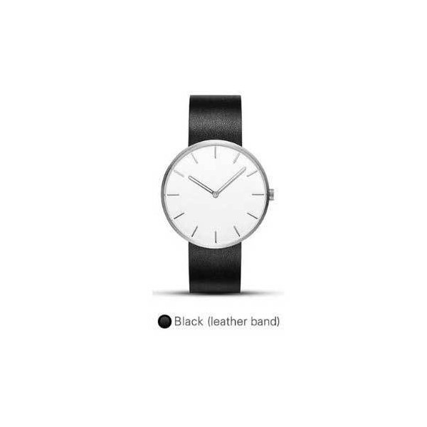 腕時計 Xiaomi シャオミ TwentySeventeen シンプル ステンレス 水晶 カップル 腕時計メンズ レディース 腕時計 防水 | レザーブラック