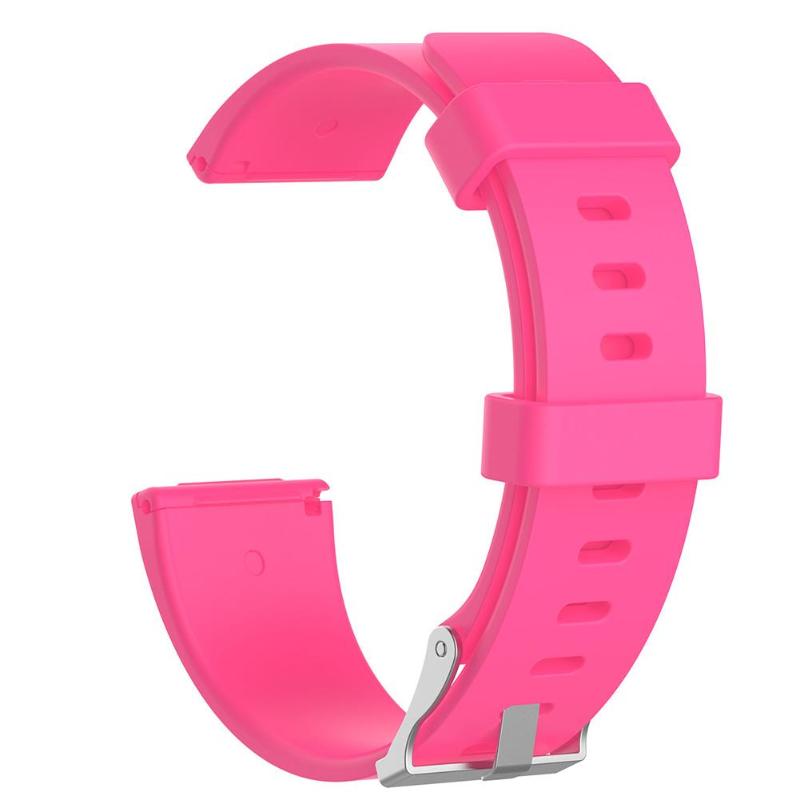 Fitbit Versa 交換ベルト シリコン スポーツリストバンド 腕時計 バンド ストラップ ブレスレット カラフルなSLサイズ  | ピンク-S