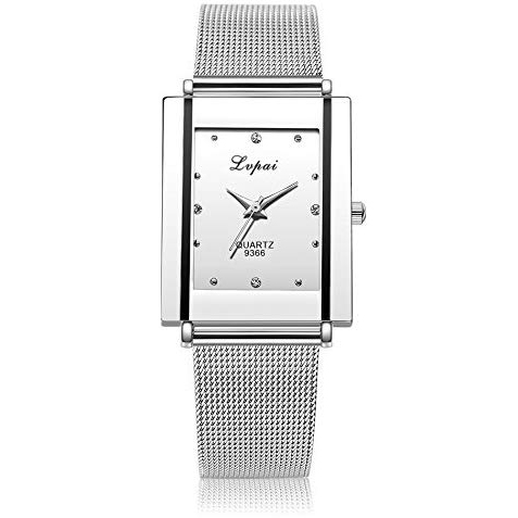 レディース腕時計 クォーツ スリム ファッション ビジネス カジュアル 長方形 ラインストーン |白 | ホワイト