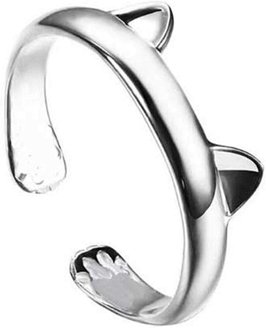 猫耳リング ネコミミリング 指輪 オープン フリーサイズ | シルバー色