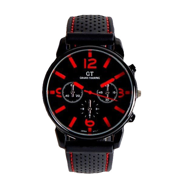 レーシングデザイン メンズ腕時計 ウォッチ GT クォーツミリタリー腕時計 | バリエーション:赤