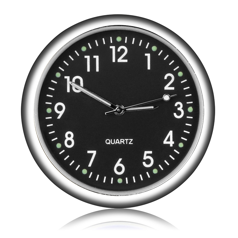 車の時計 ミニ 自動車 アナログ時計 クォーツ時計 自動車スタイリングアクセサリー ダッシュボード | 黒