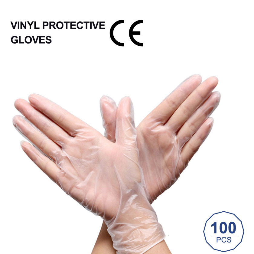 ニトリル 手袋 使い捨て パウダーフリー PVCグローブ 透明 CE認定済み | 100枚入/箱　Mサイズ