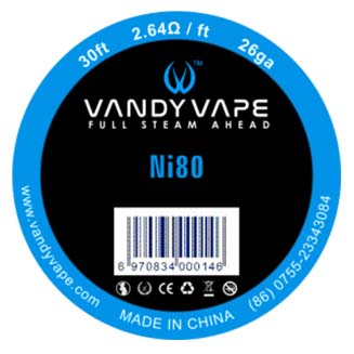 電子タバコ バンディベイプ 30フィート Vandy Vape ピュアニッケル Ni80 ワイヤー | 26ga 30ft