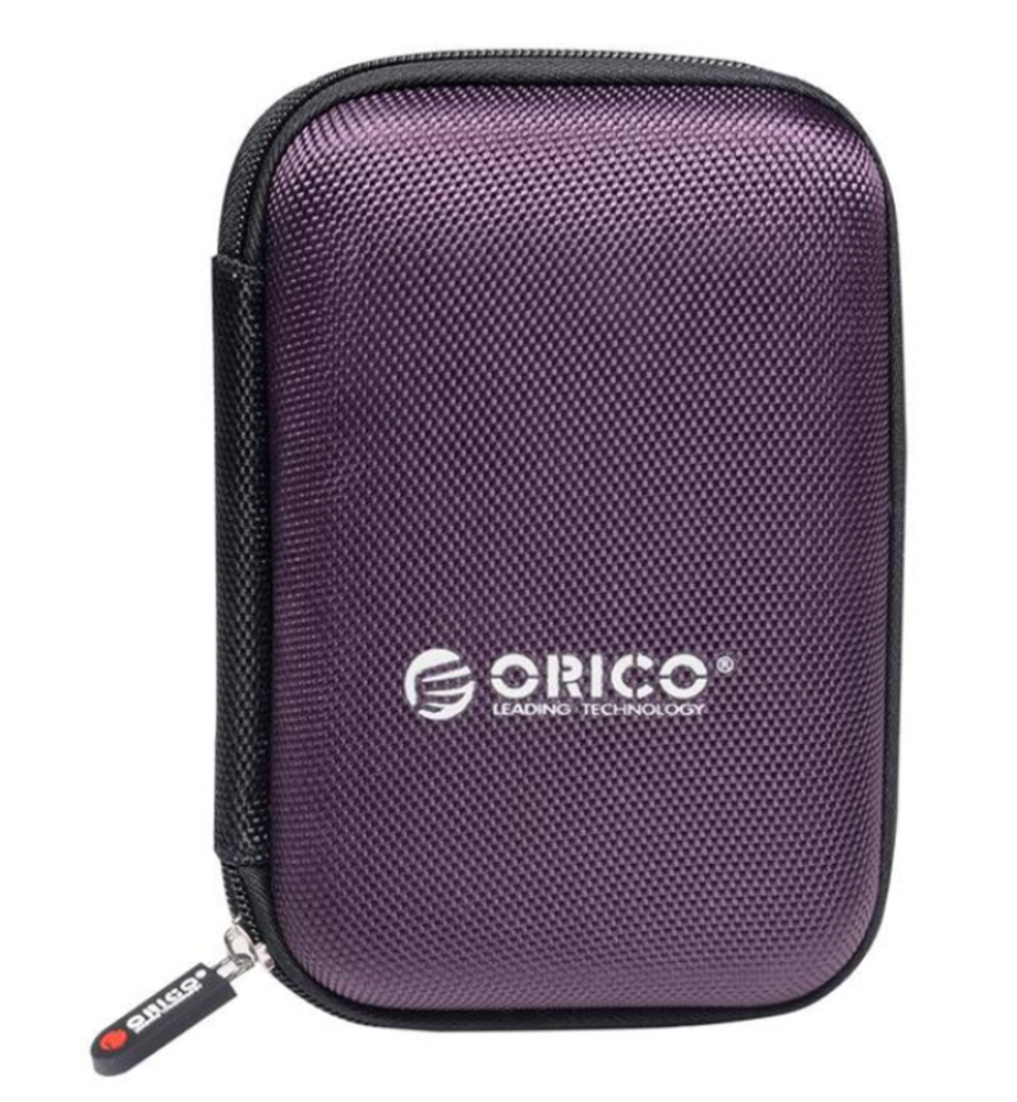 オリコ 保護袋ボックス 2.5 インチ ハードケース 収納 保護ケース HDD SSD用 | パープル