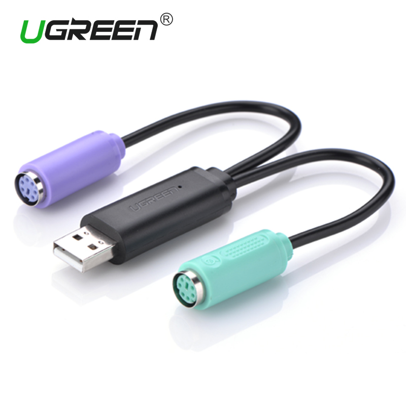 Ugreen USB PS2ケーブルメスPS / 2アダプタ 変換ケーブルキーボード用 マウス延長スキャナーガン PS2からUSBケーブル  | 20cm
