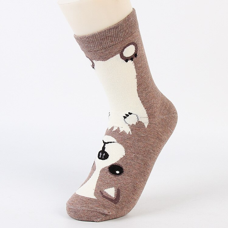 女性の3Dペット犬の漫画の靴下かわいい　女性のパッグダックスフンド　Samoyedシュナウザーコージー子犬の動物の綿 | ウェールズコーギーロング