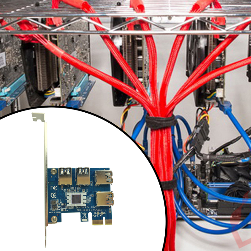 PCIE USB 3.0スロット・マルチプライヤー・ハブ・アダプター PCI Express ライザー・カード 対応 PCI-E 1x〜16x Bitcoinマイニング・マイナーBTCマシン用