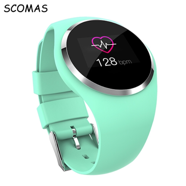 SCOMAS スマート ウォッチ 腕時計 女性 0.96 インチ 液晶 フィットネス 運動 リマインダー IP67防水 | 緑