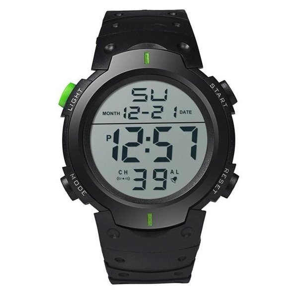 メンズ LCD デジタル 腕時計 ストップウォッチ | バリエーション:緑