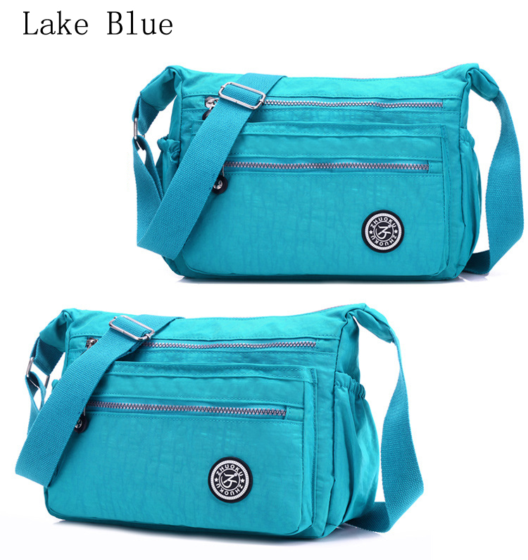 女性 メッセンジャー バッグ ミニ ナイロン ハンドバッグ  ショルダーバッグ ハンドバッグ | Lake Blue
