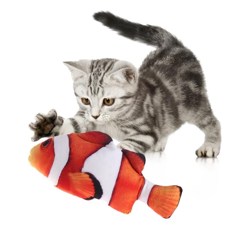 ペットの柔らかいぬいぐるみ 3D 魚の形のおもちゃ インタラクティブギフト 猫のおもちゃ ぬいぐるみ 枕 人形 ペットのためのおもちゃ|猫のおもちゃ|  | クマノミ
