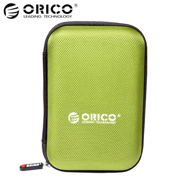 オリコ 保護袋ボックス 2.5 インチ ハードケース 収納 保護ケース HDD SSD用 | グリーン