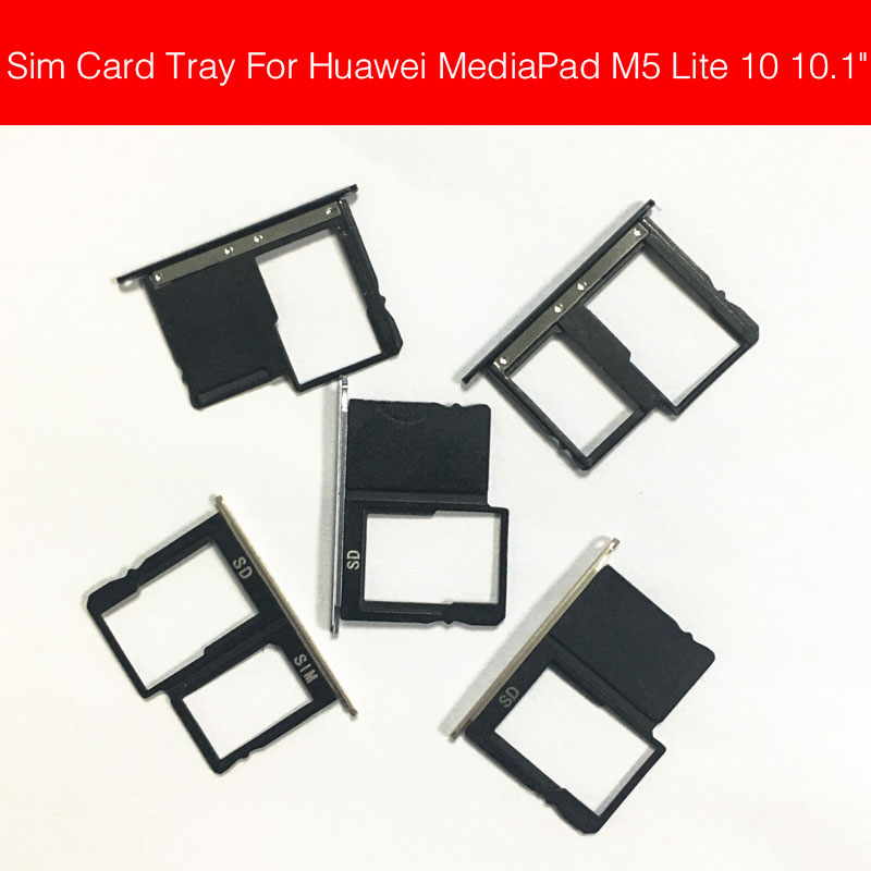 ファーウェイ Huawei MediaPad M5 lite 10.1 インチ タブレット PC Sim カード トレイ ホルダー WIFI SD 4G LTE スロット | 4G LTE バージョン ブラック