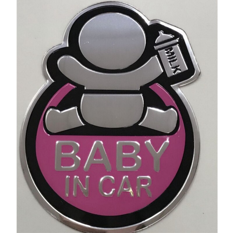 ベビーインカー ステッカー baby in car アルミステッカー 赤ちゃんが乗っています 赤ちゃん 車 | ピンク