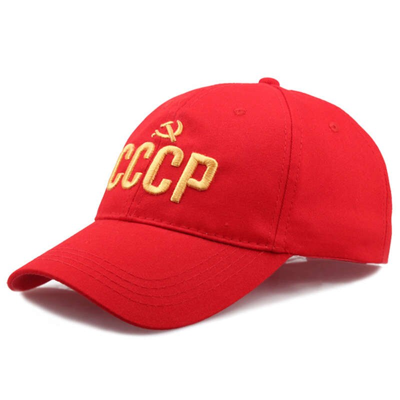 CCCP ソ連 ロシア ベース ボール キャップ 野球帽 帽子 スポーツ プリント ロゴ テキスト 刺繡 デザイン カジュアル ソリッド ハット 男性 女性 スナップバック アウトドア ヒップホップ ストリートウェア | 赤
