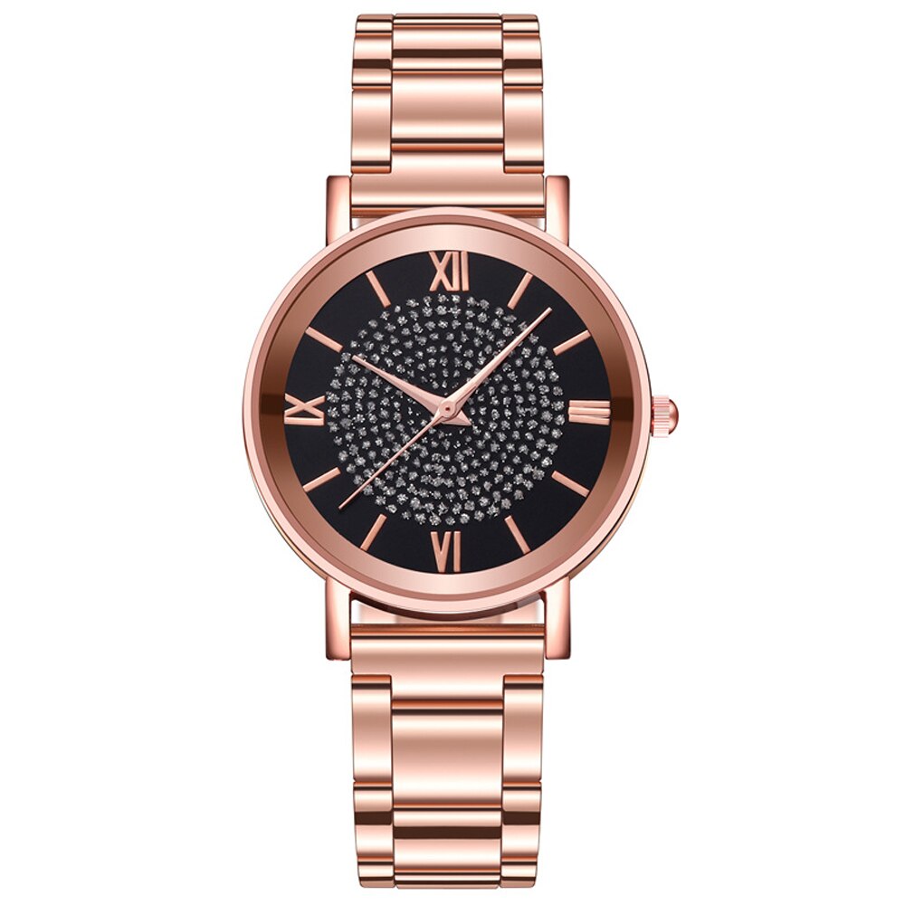 女性の時計 高級レディース腕時計女性  女性のブレスレット時計 RelogioFeminino |女性  | ブラック