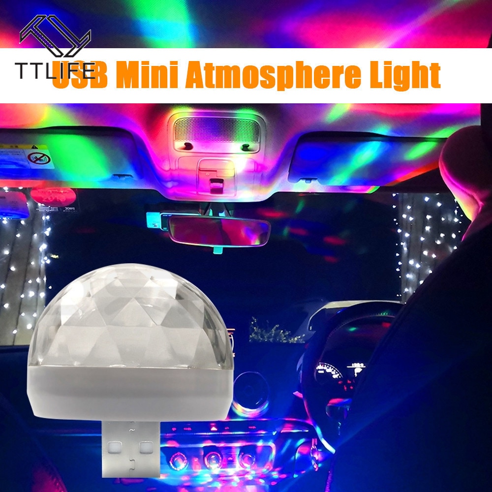 ミニ ミラーボール USB カラフル ライト カー ライト DJ LED マジックボール クラブ ディスコ ステージ エフェクト ポータブルライト パーティー