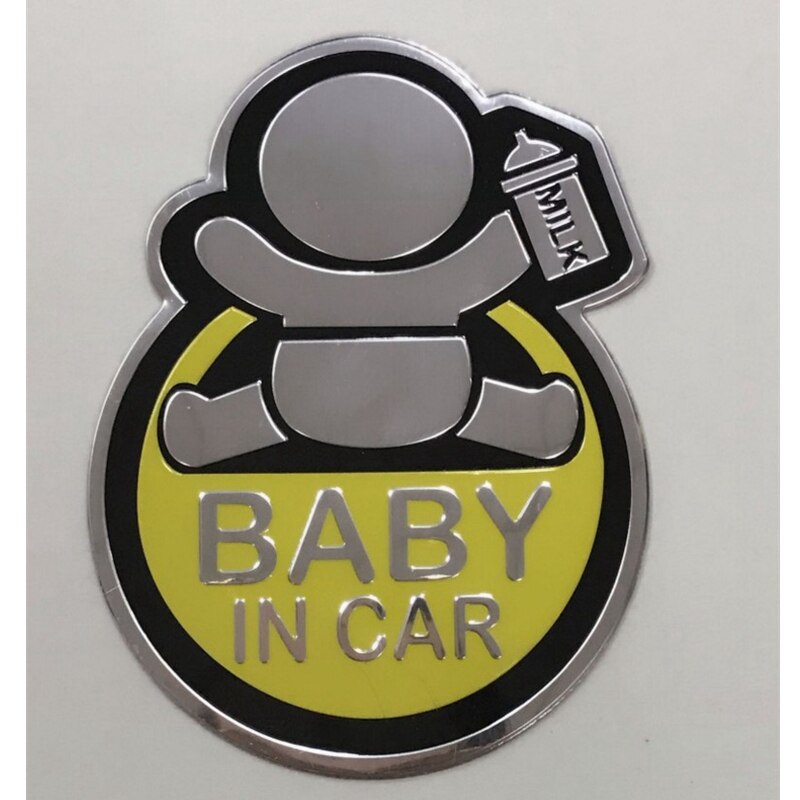 ベビーインカー ステッカー baby in car アルミステッカー 赤ちゃんが乗っています 赤ちゃん 車 | 黄