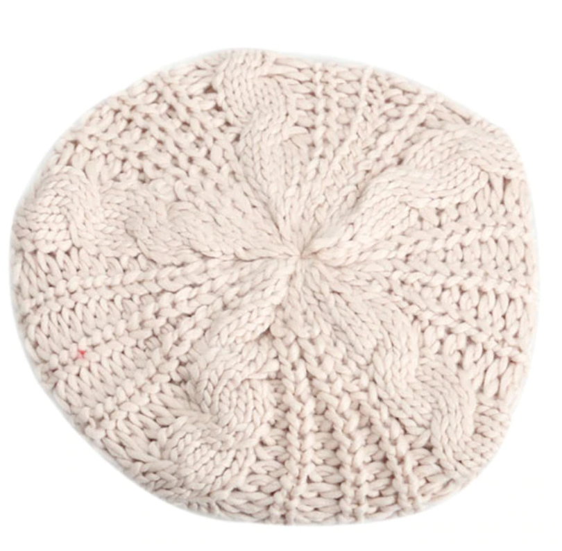 ベレー帽 ニット帽子 編み  キャップ 冬 女性 レディース | ベージュ