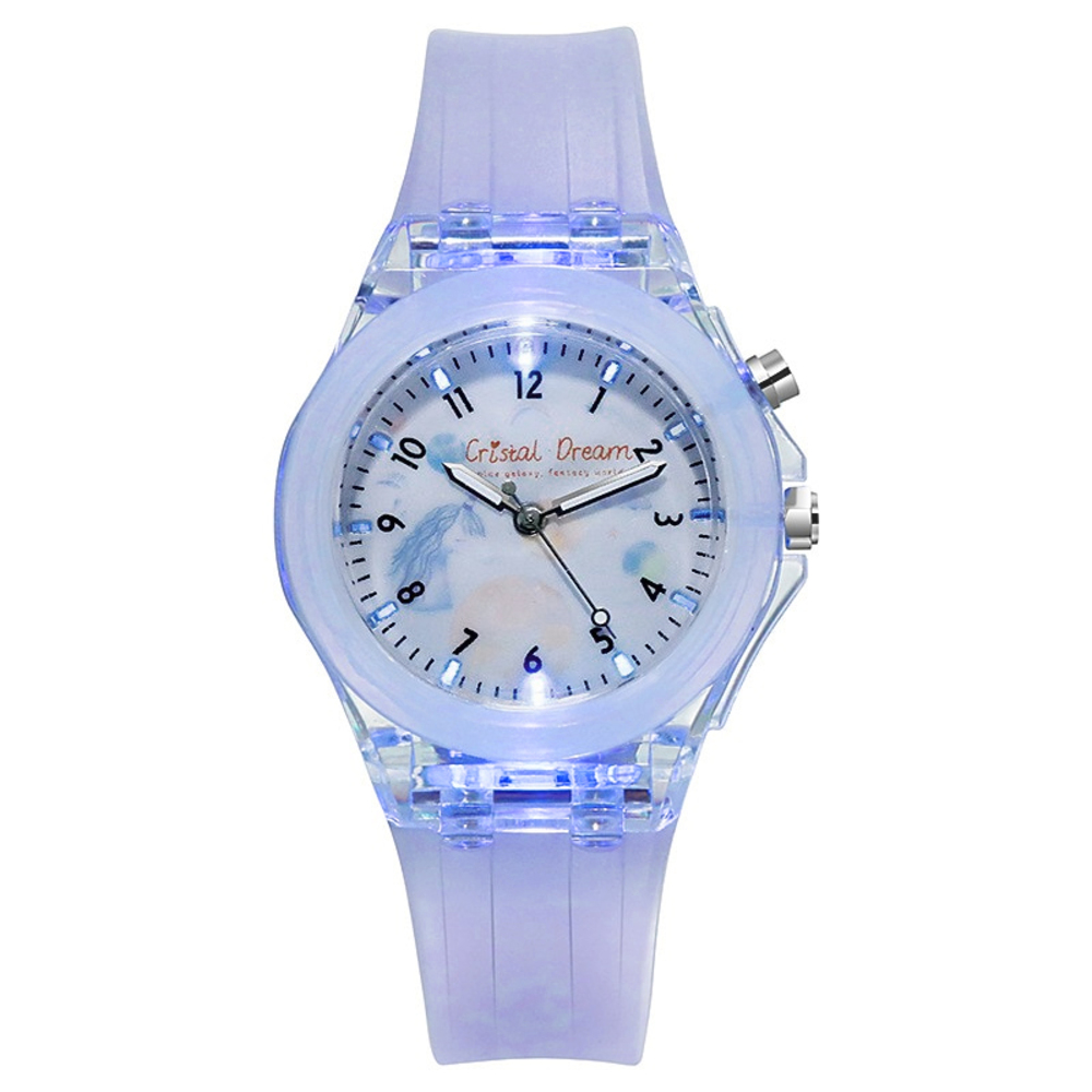 子供向けの時計 ファッション時計 シリコンバンド 光る時計 かわいい子供の腕時計 子供に贈るギフト|腕時計 | 青紫