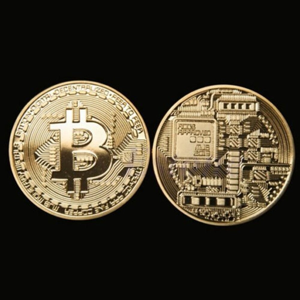 ビットコイン Bitcoin コイングッズ ゴールドメッキ  BitCoin アートコレクション ギフト | バリエーション:ゴールド