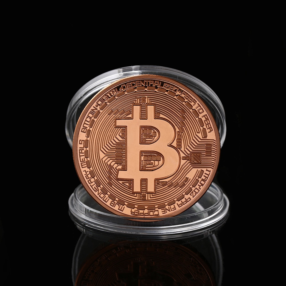 ビットコイン Bitcoin コイングッズ ゴールドメッキ  BitCoin アートコレクション ギフト | バリエーション:ローズゴールド