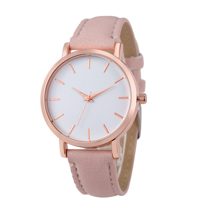 女性の腕時計 かわいいピンクの時計 女性のファッションレザーバンド クォーツ時計 |腕時計 | ピンク