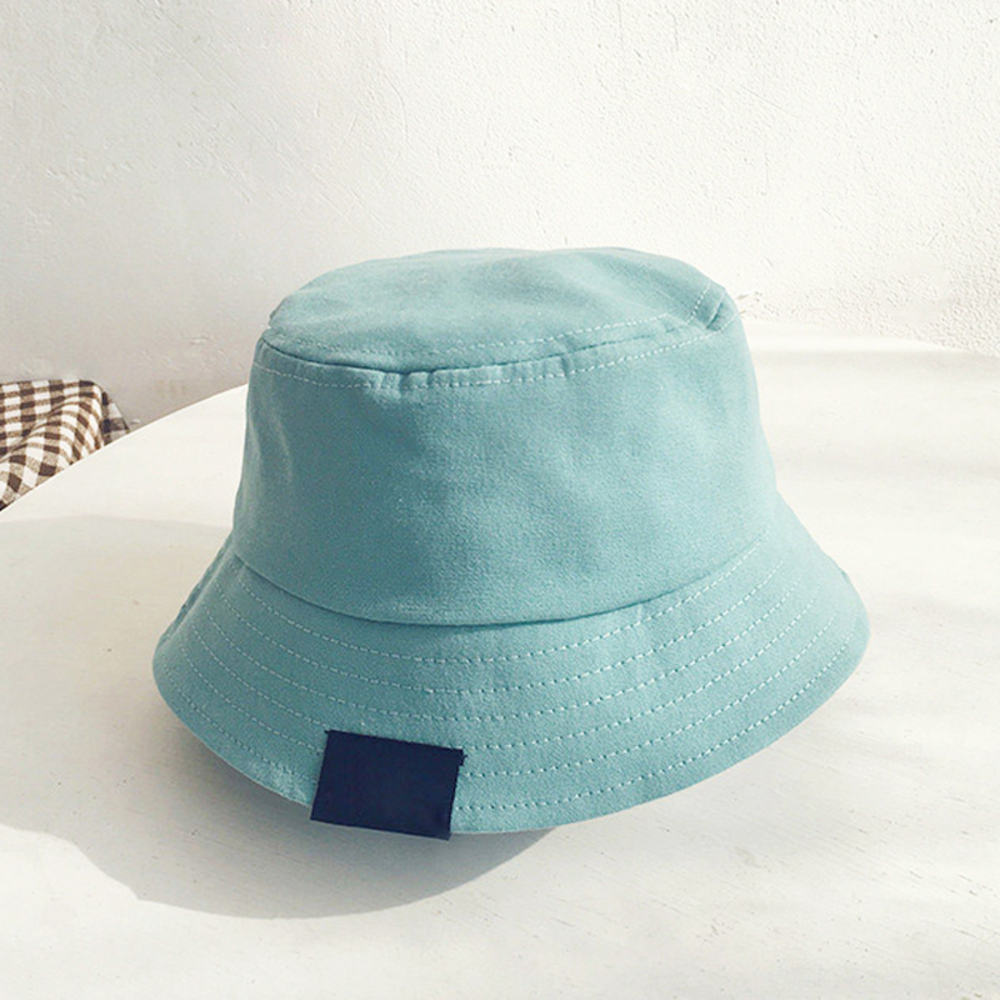 無地の夏の帽子 男の子 女の子 綿 赤ちゃん バケツ帽子 キッズ フィッシャーマン ビーチ サンキャップ かわいい | 青