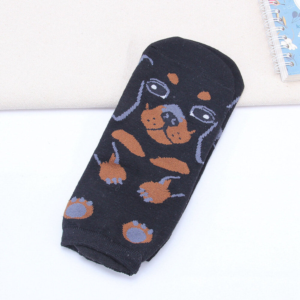 女性の3Dペット犬の漫画の靴下かわいい　女性のパッグダックスフンド　Samoyedシュナウザーコージー子犬の動物の綿 | ダックスフントショート