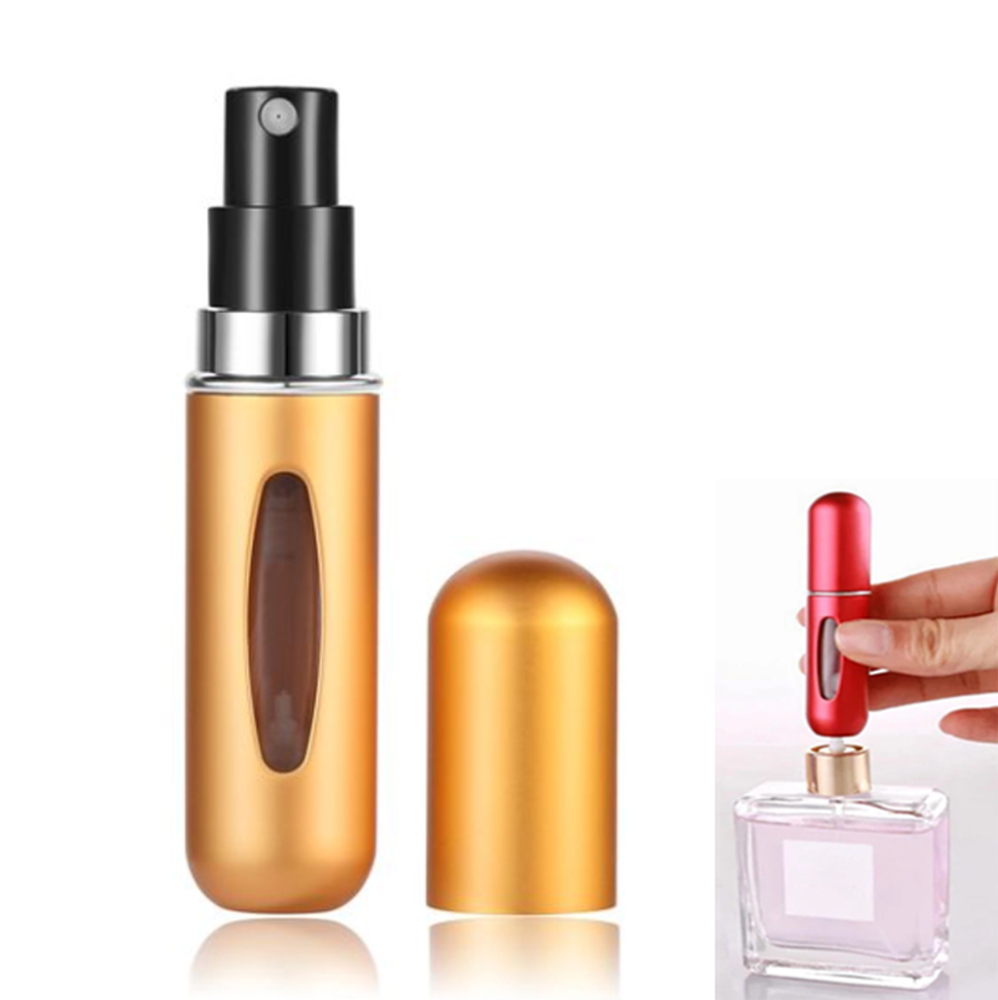 香水瓶 詰め替え トラベル 旅行 スプレー 化粧品 空の容器 ボトル 持ち運び 5ml | オレンジ