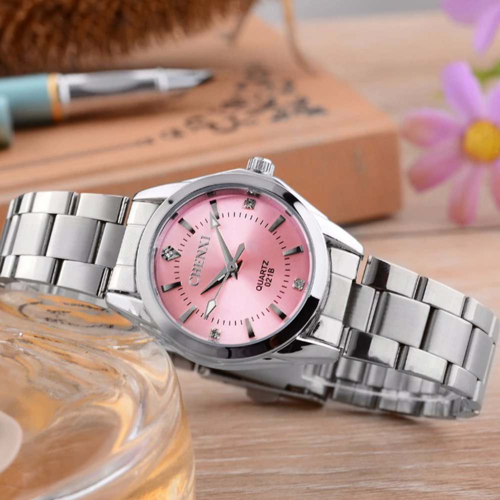 CHENXI 腕時計 レディース クォーツ フェミニン 大人 オフィス おしゃれ かわいい ドレス フォーマル | ピンク