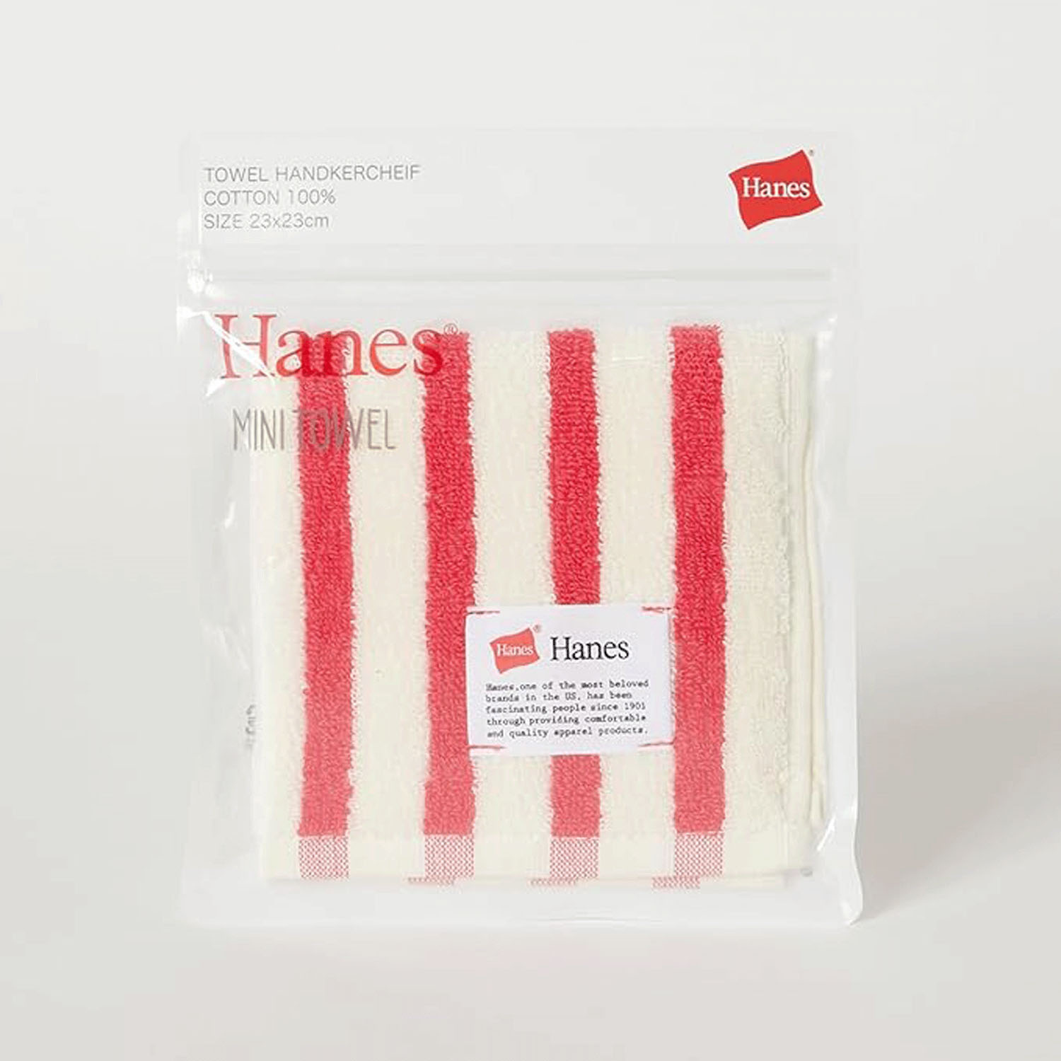Hanes ストライプ ミニタオル