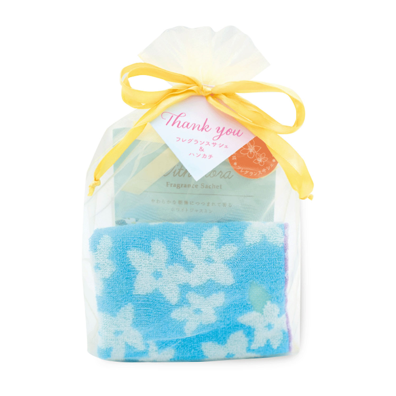 ウィズフローラ フレグランスサシェ＆ハンカチセット ホワイトジャスミン