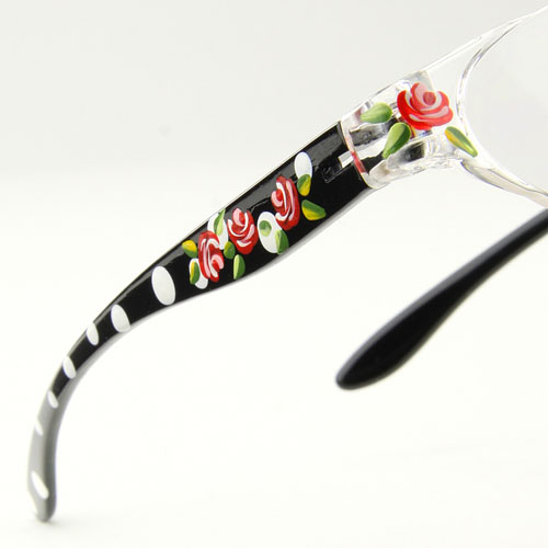 ペイント オーバルケース入り リーディンググラス 水玉バラ - 画像4