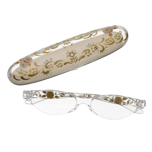 手描きペイント リーディンググラス ゴールドガーデン - 画像1