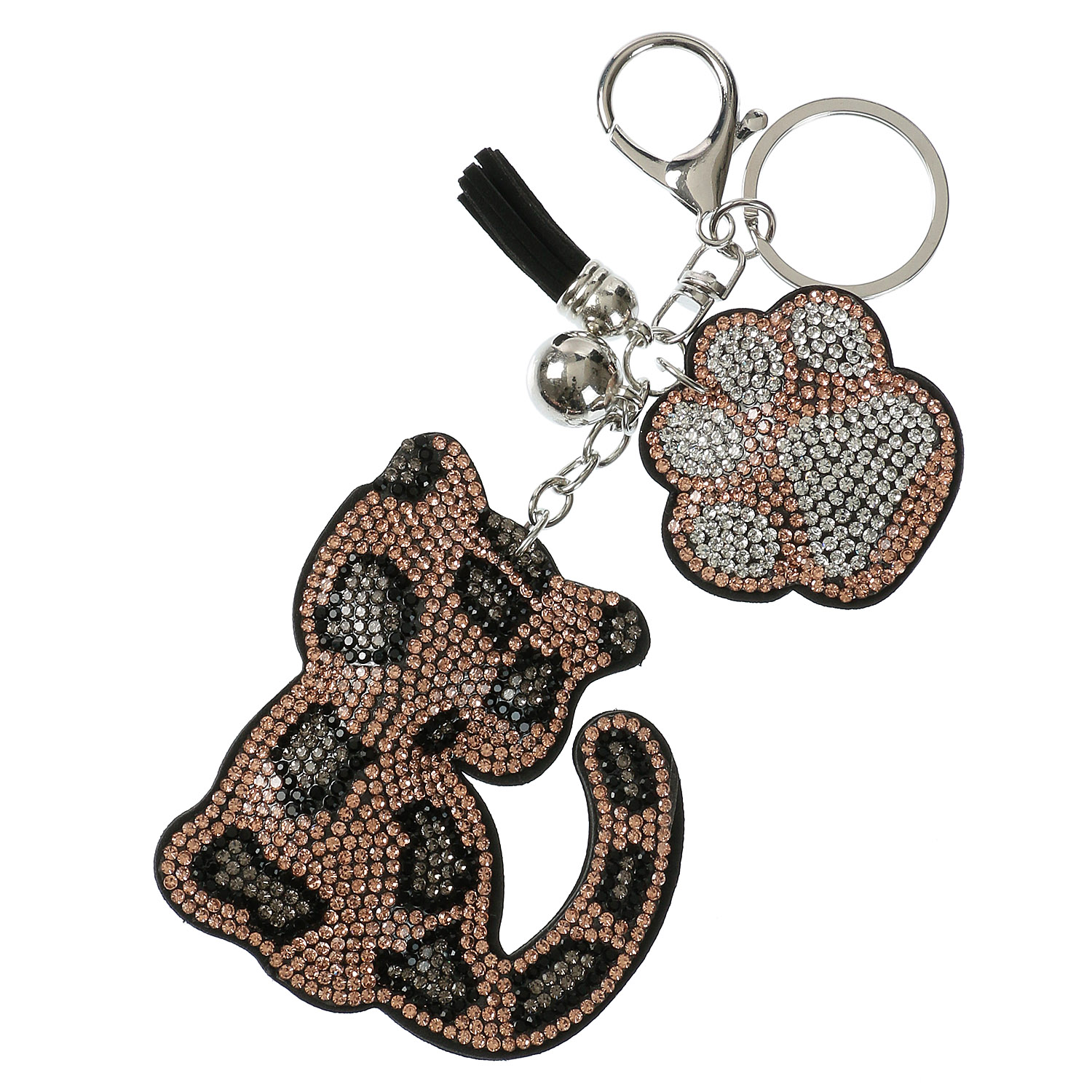 きらきら豹柄ネコチャーム