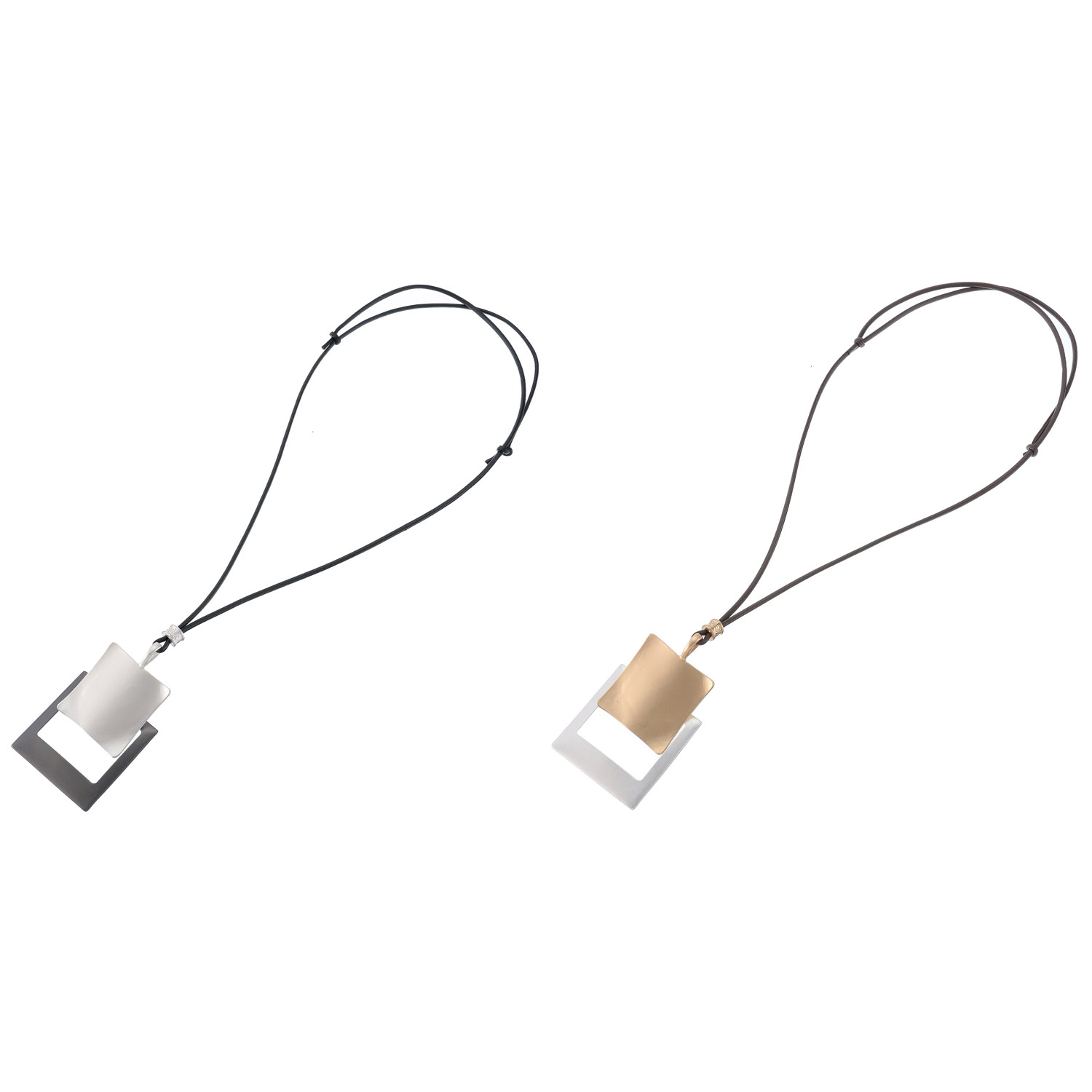 スクエア紐ネックレス