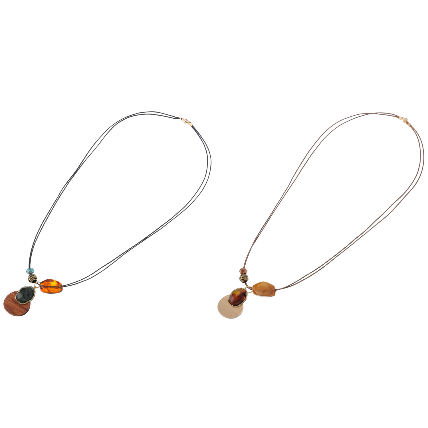 異素材ロングネックレス