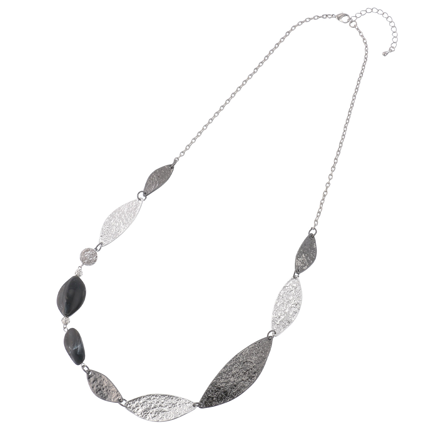 リーフメタリックロングネックレス