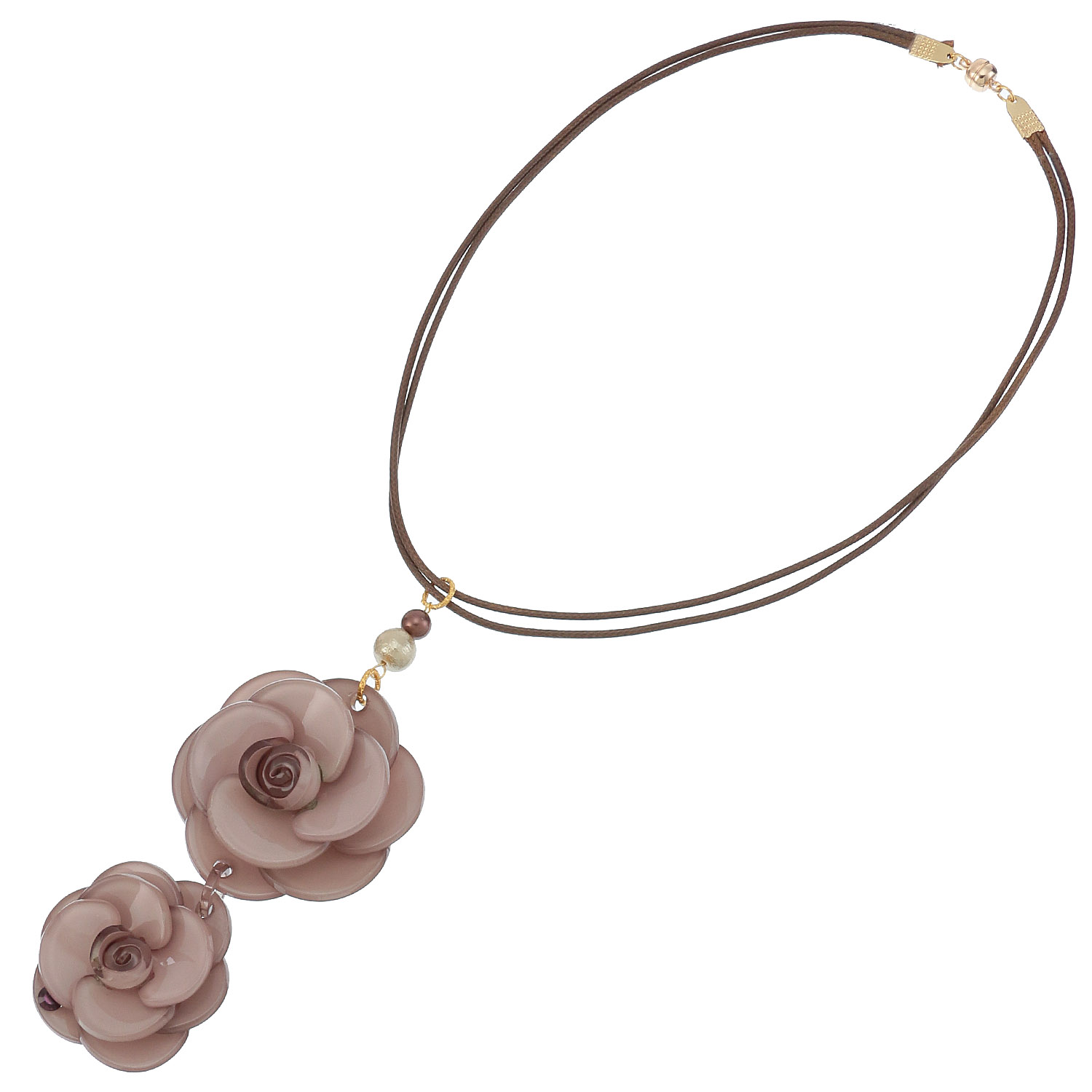 フラワーマグネット紐ネックレス