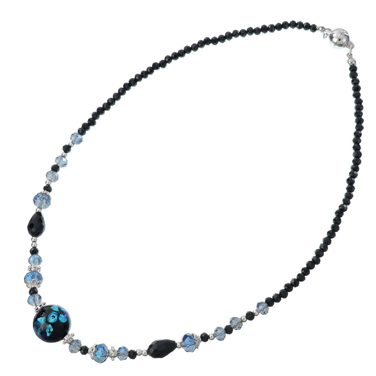 ガラスビーズマグネットネックレス