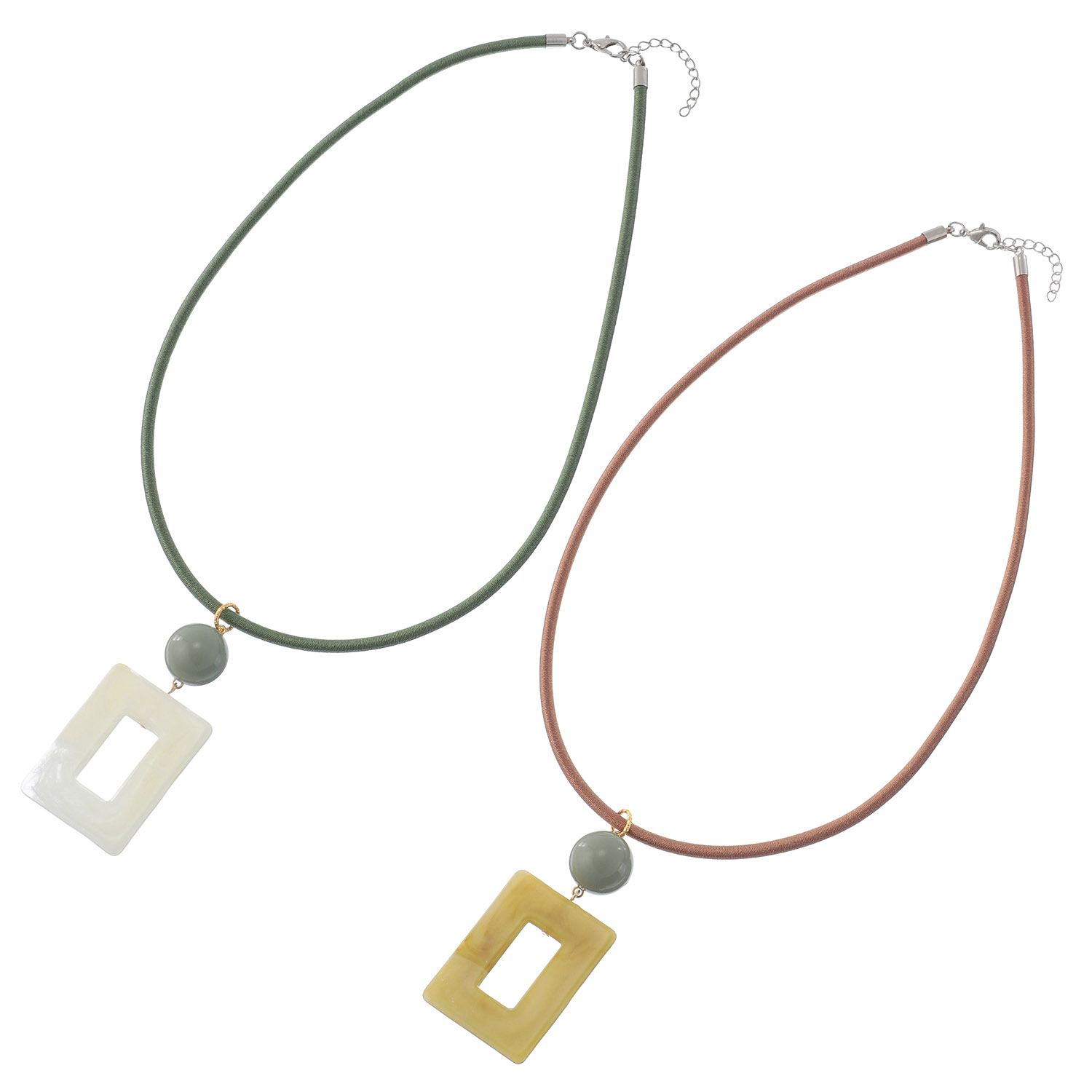 スクエアアクリルネックレス