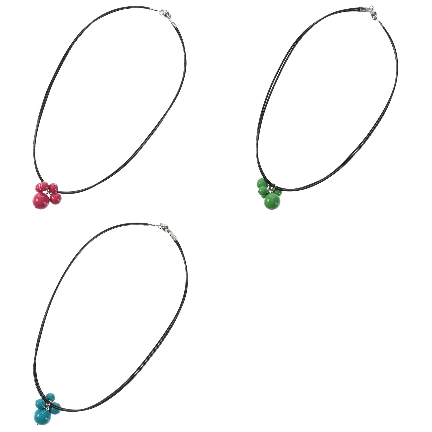 カラーボール紐マグネットネックレス