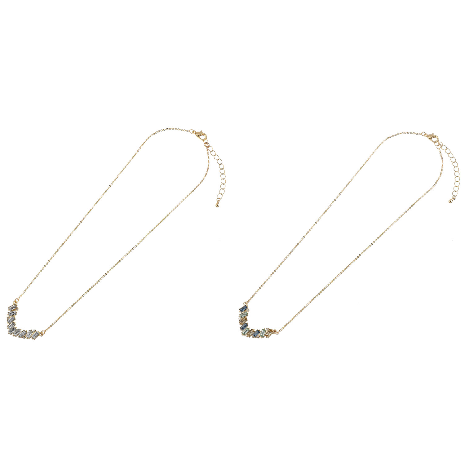 スクエアカットストーンネックレス