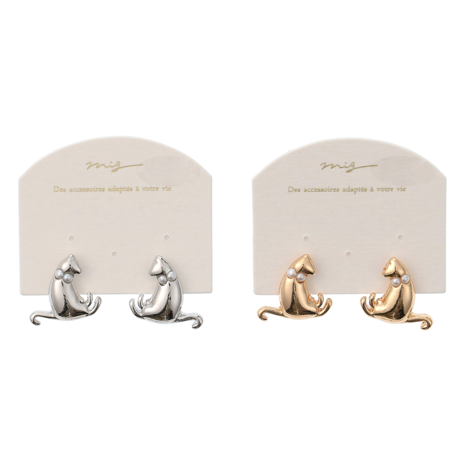 スタイリッシュ猫ピアス