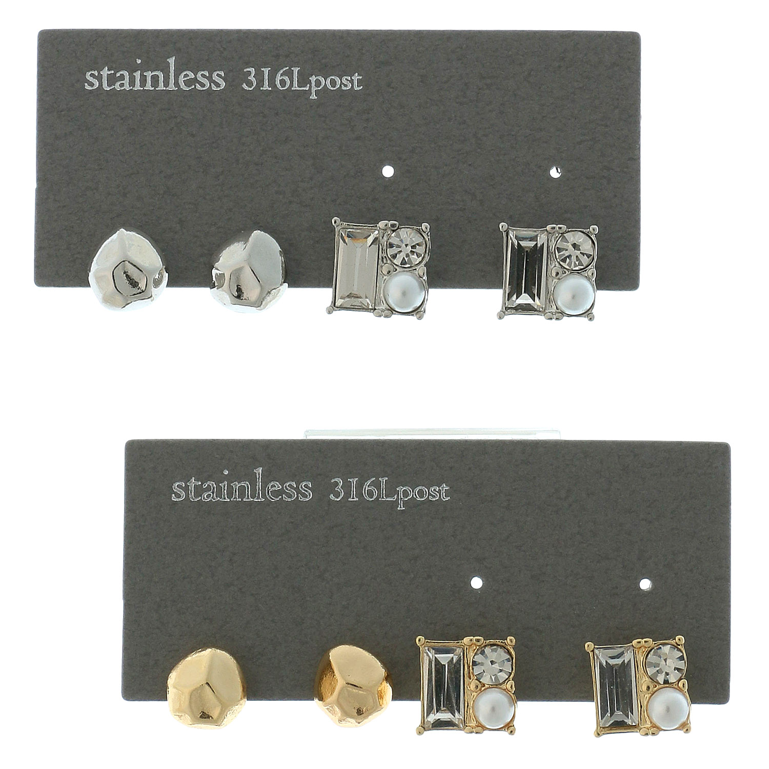 サークルスクエアステンレスポストピアス