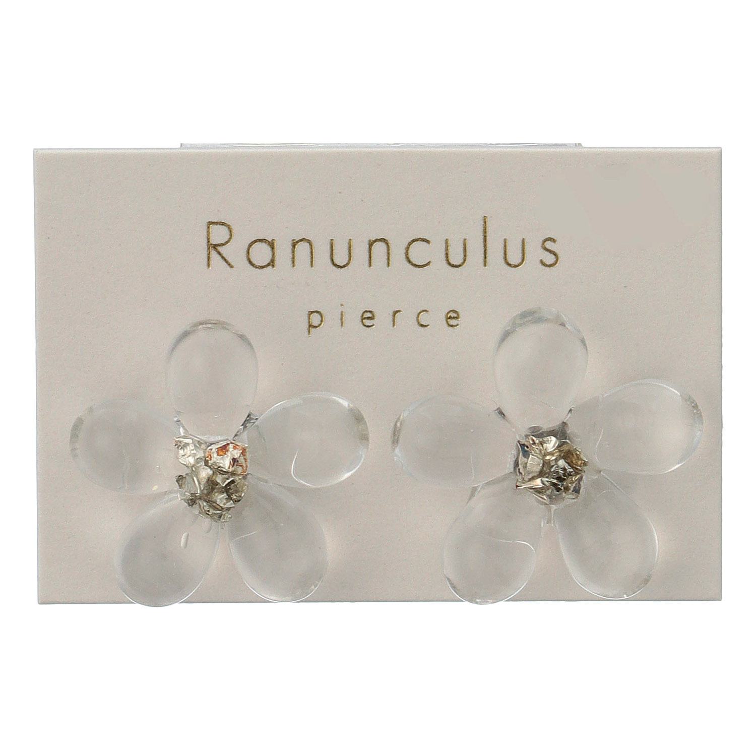 ドロップビーズフラワーピアス 大