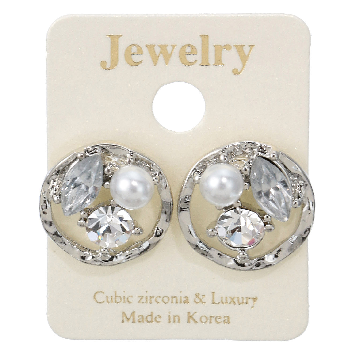 パールビジューサークルピアス